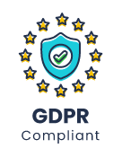 An image of a shield with a checkbox inside, surrounded by stars